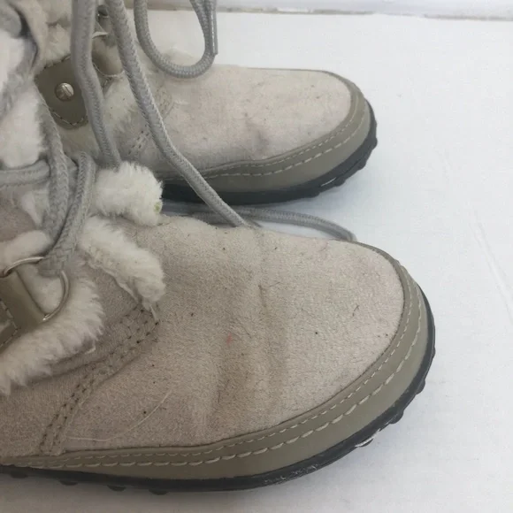 U.S. Polo Assoc Womens Faux Suede & Faux Lined Fur Lace Up Gray Boots - Picture 2 of 12